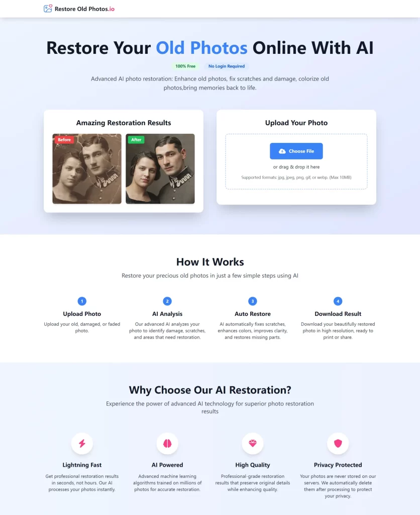 图片[1] - Restore Old Photos – AI在线老照片修复神器 - 跨境日记